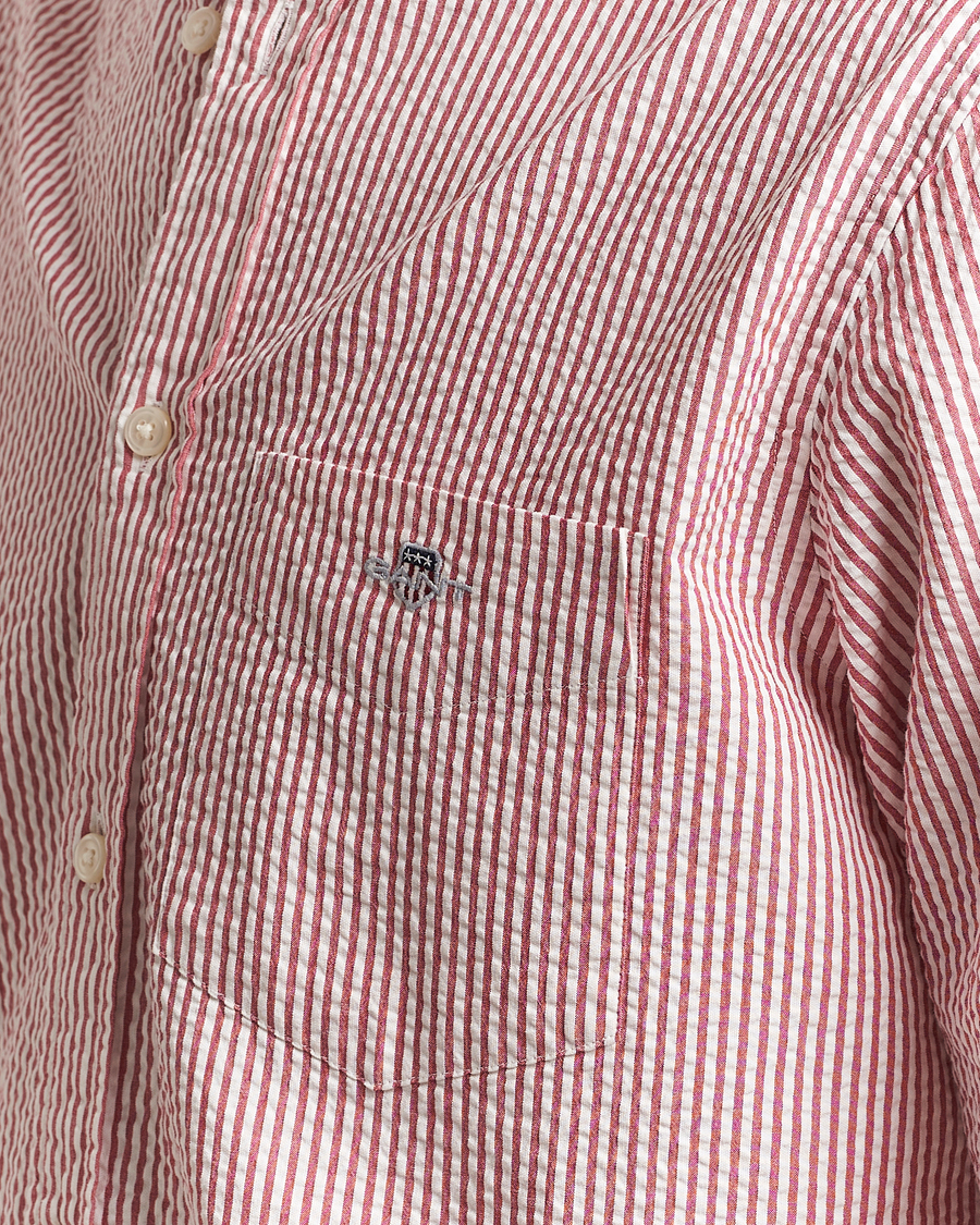 Herren | Hemden | GANT | Regular Fit Striped Seersucker Shirt Ruby Red
