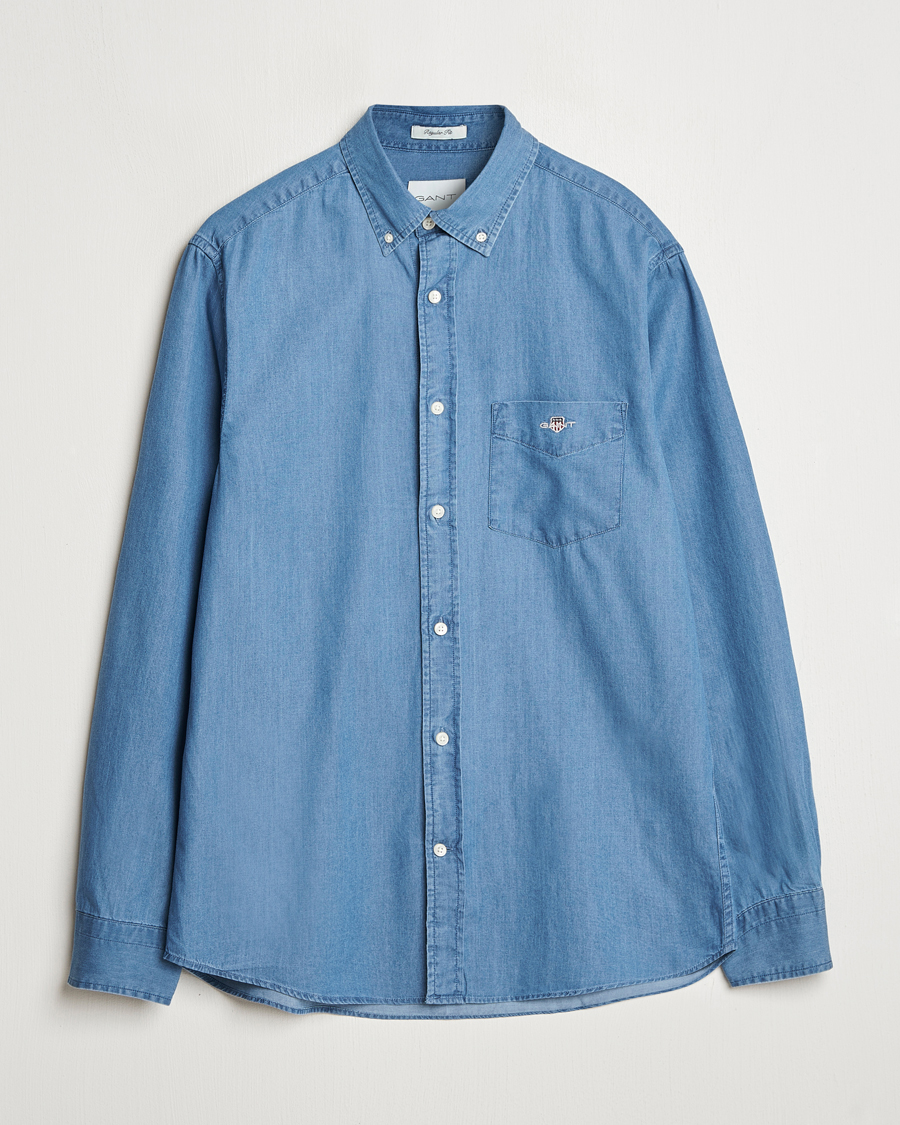 Herren | Hemden | GANT | Regular Fit Denim Shirt Semi Light Blue