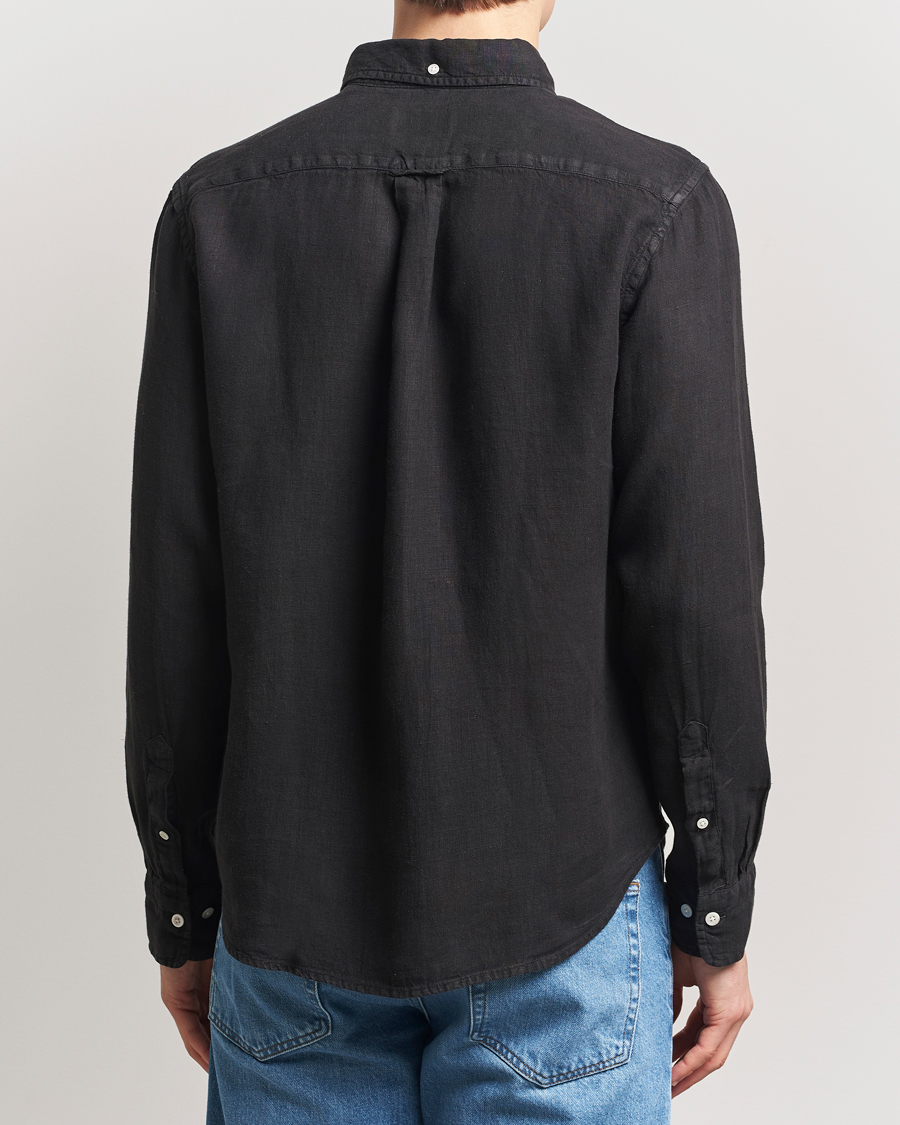 Herren | Hemden | Gant | Regular Fit Garment Dyed Linen Shirt Black