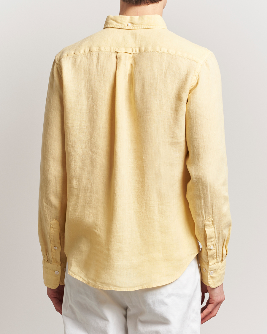 Herren | Hemden | GANT | Regular Fit Garment Dyed Linen Shirt Dusty Yellow