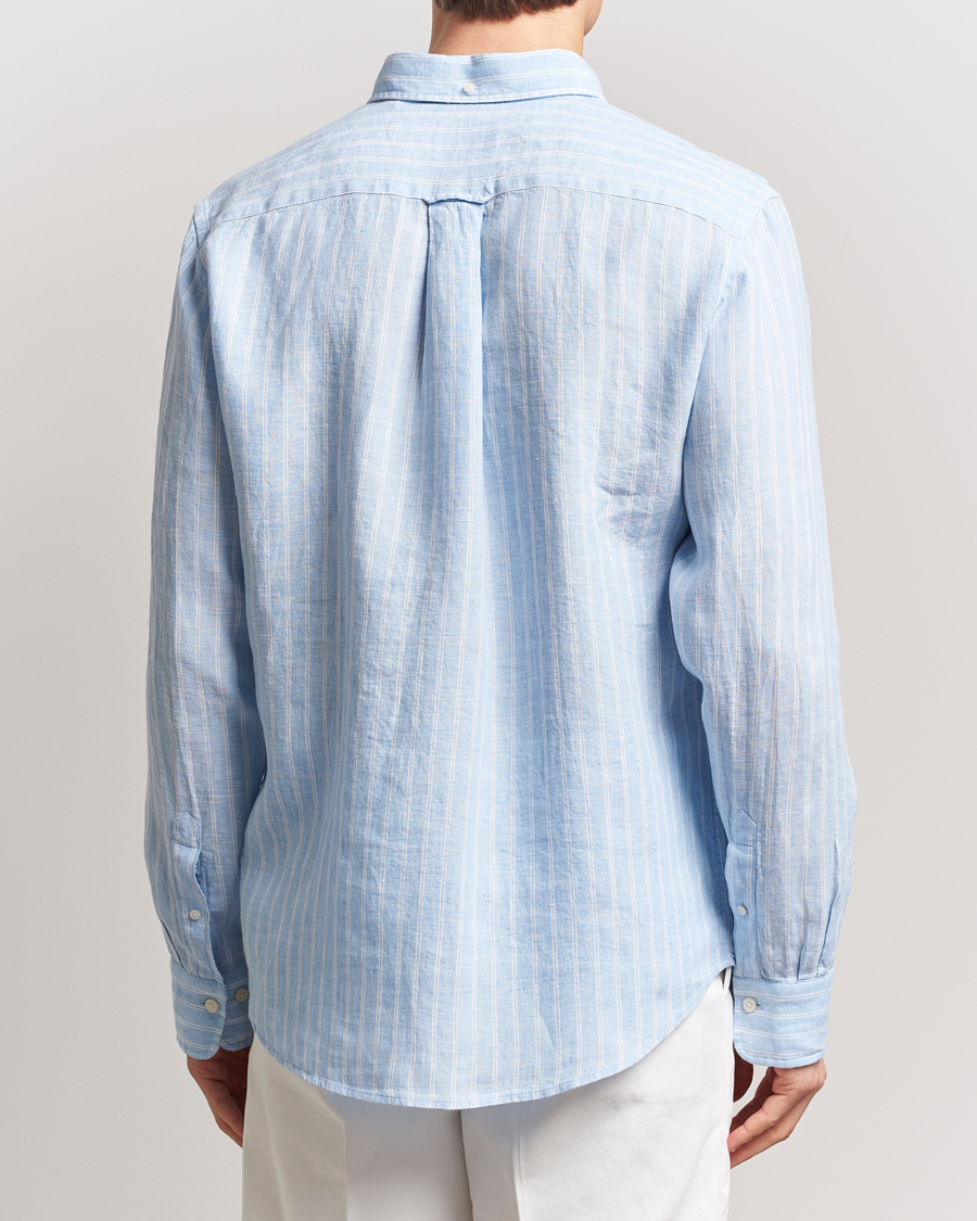 Herren | Hemden | GANT | Regular Fit Linen Striped Shirt Capri Blue
