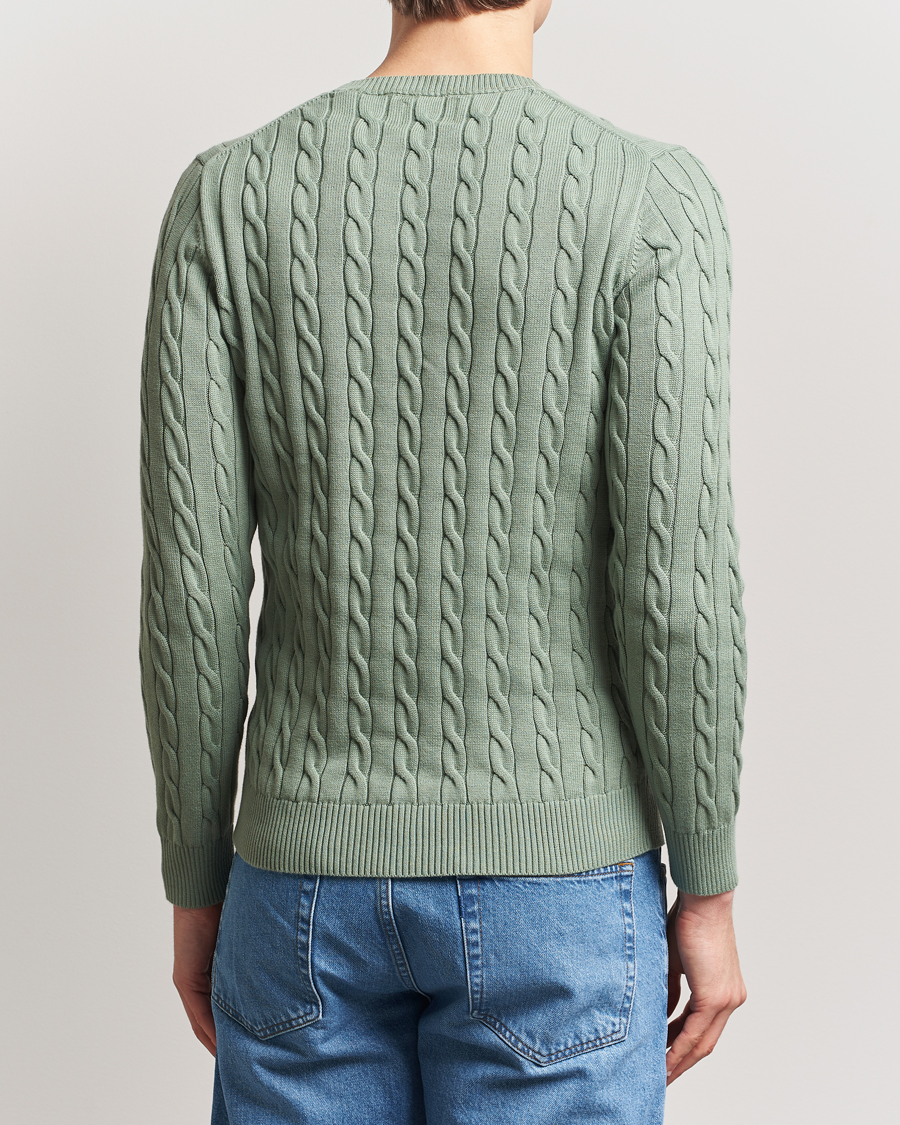 Herren | Pullover | GANT | Cotton Cable Crew Neck Pullover Kalamata Green