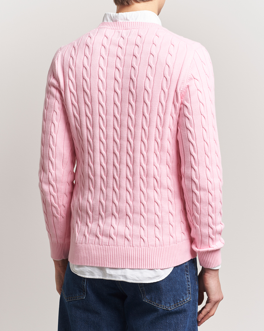 Herren | Pullover | GANT | Cotton Cable Crew Neck Pullover California Pink