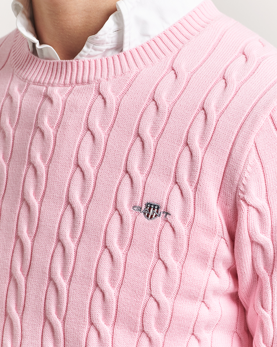 Herren | Pullover | GANT | Cotton Cable Crew Neck Pullover California Pink