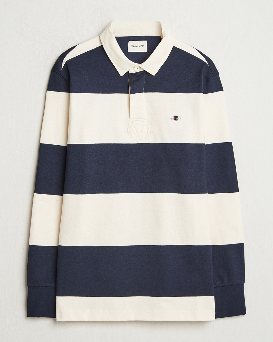 Herren | Pullover | GANT | Barstriped Rugger Evening Blue