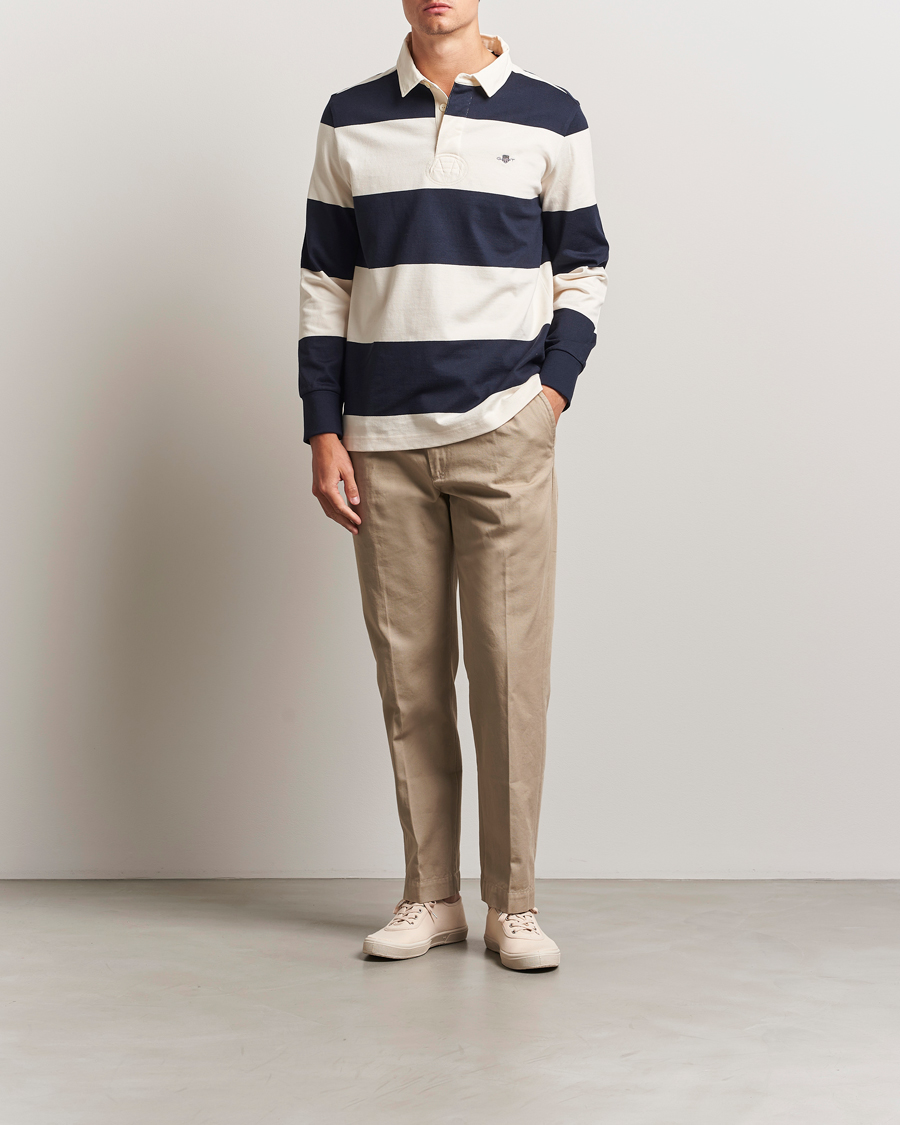 Herren | Pullover | GANT | Barstriped Rugger Evening Blue