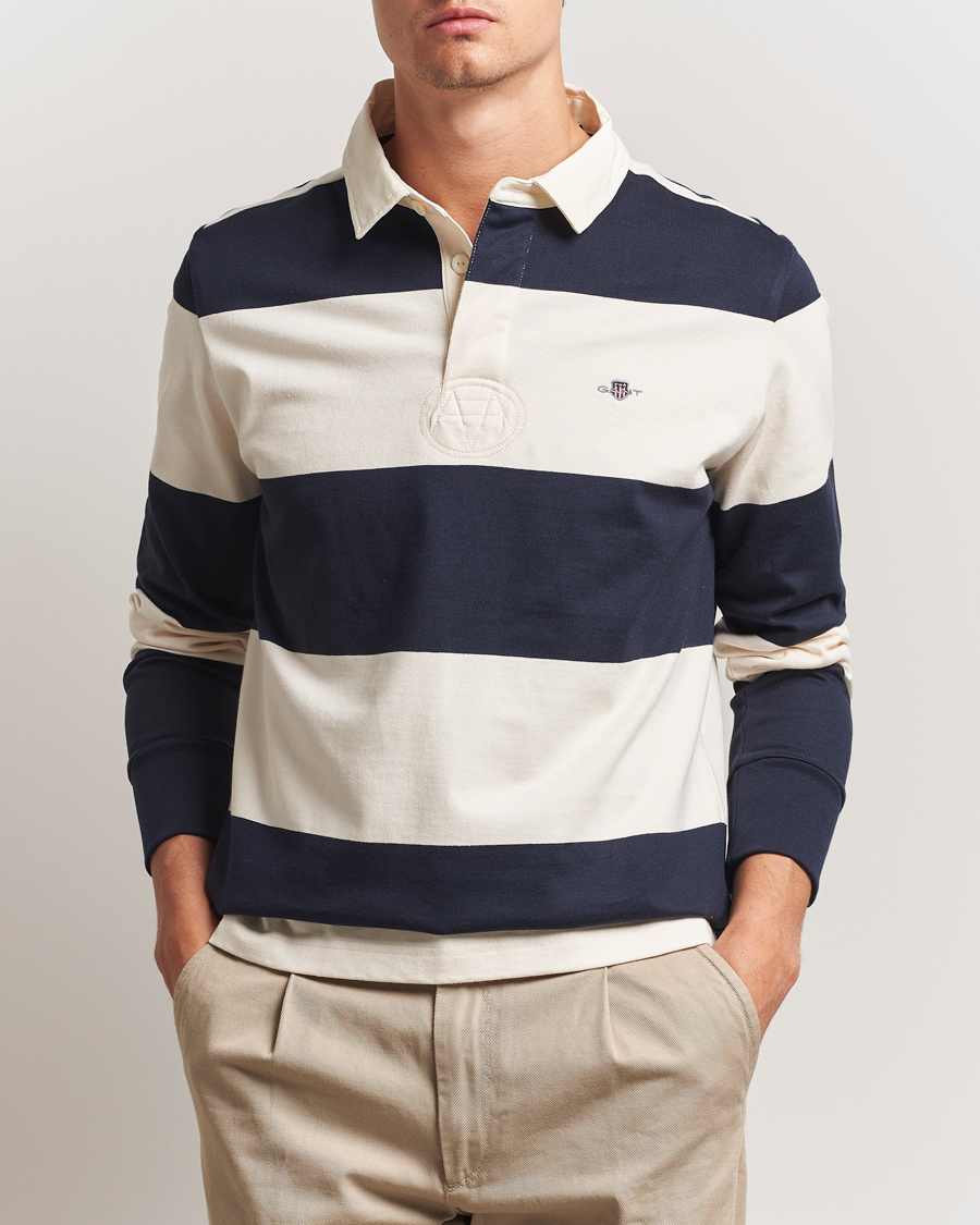 Herren | Pullover | GANT | Barstriped Rugger Evening Blue