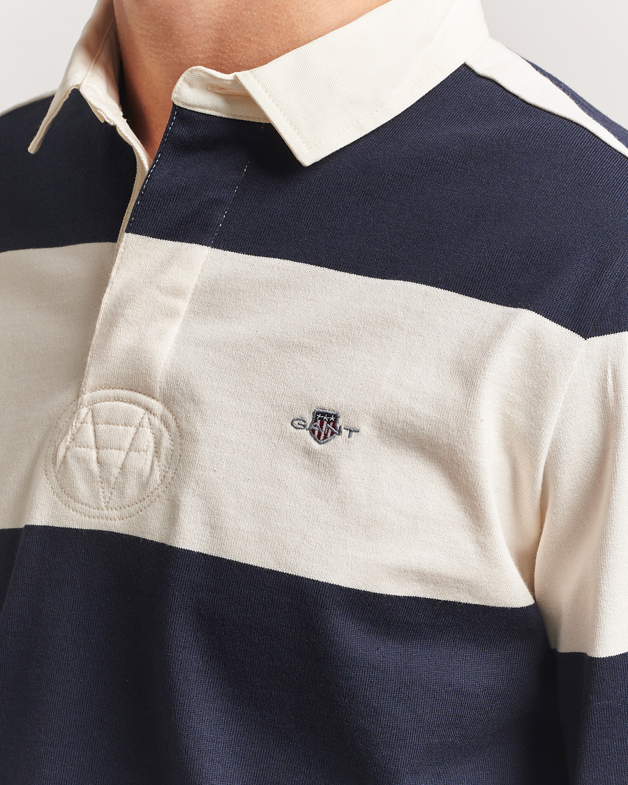 Herren | Pullover | GANT | Barstriped Rugger Evening Blue