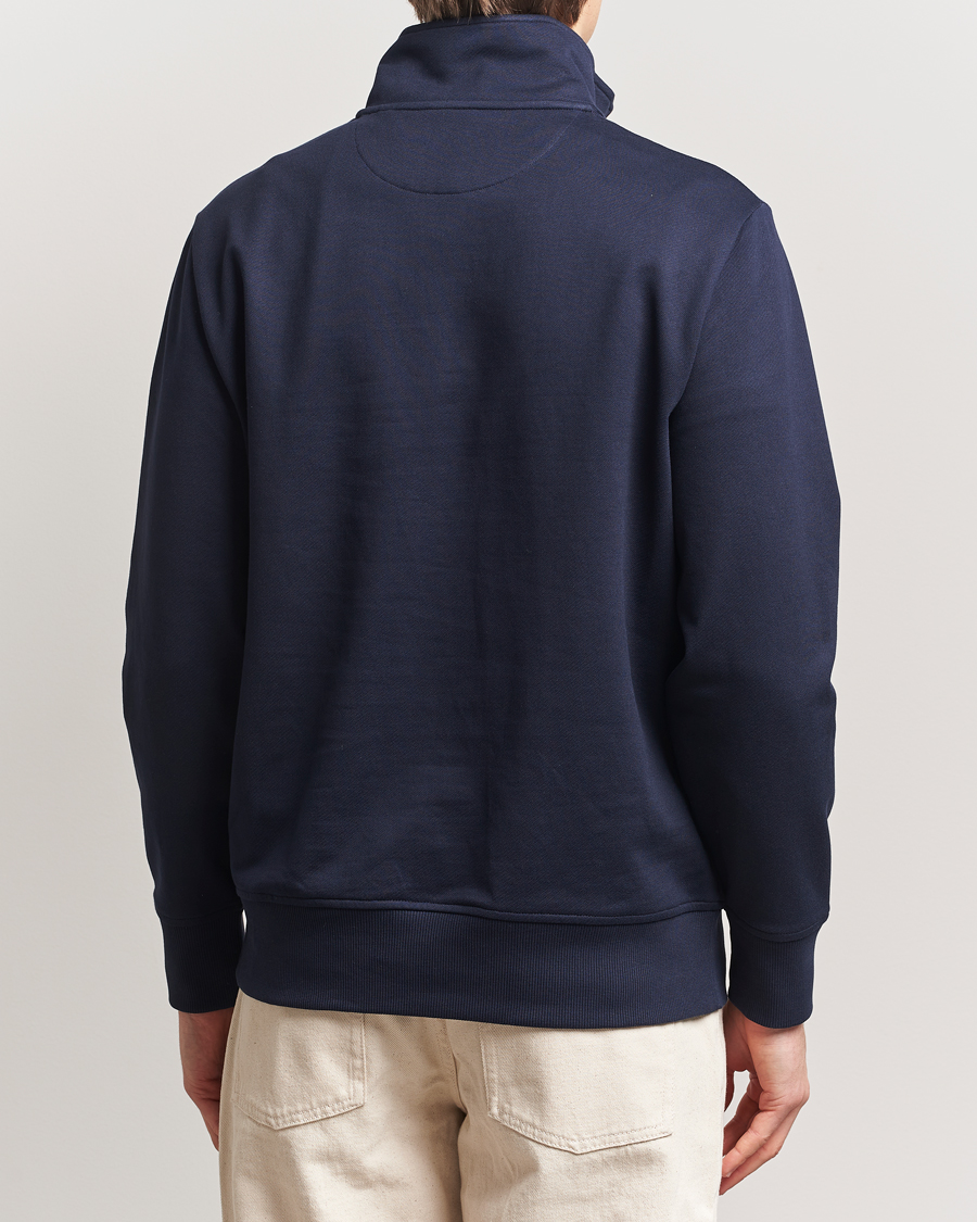 Herren | Pullover | GANT | Script Graphic Half Zip Sweater Evening Blue