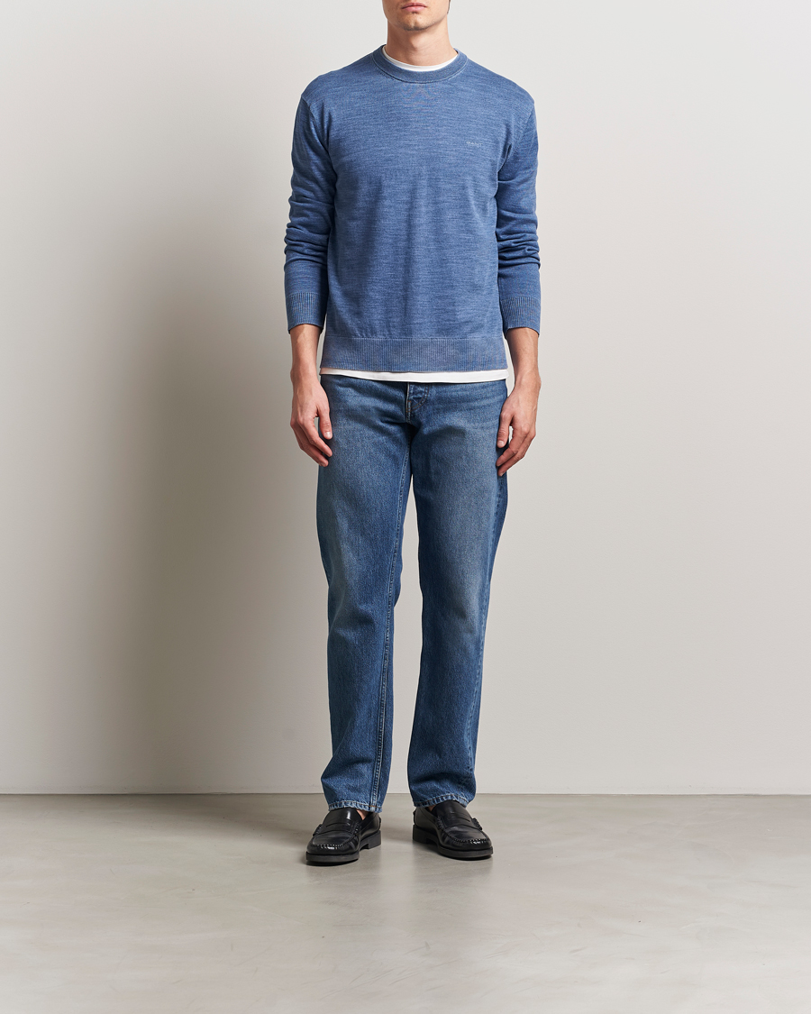 Herren | Pullover | GANT | Sunfaded Crew Neck Sweater Persian Blue