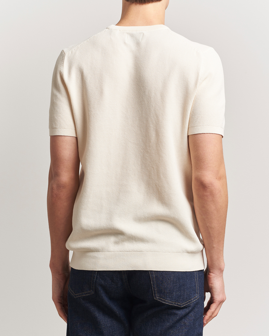 Herren | T-Shirts | GANT | Micro Textured Crew Neck T-shirt Cream