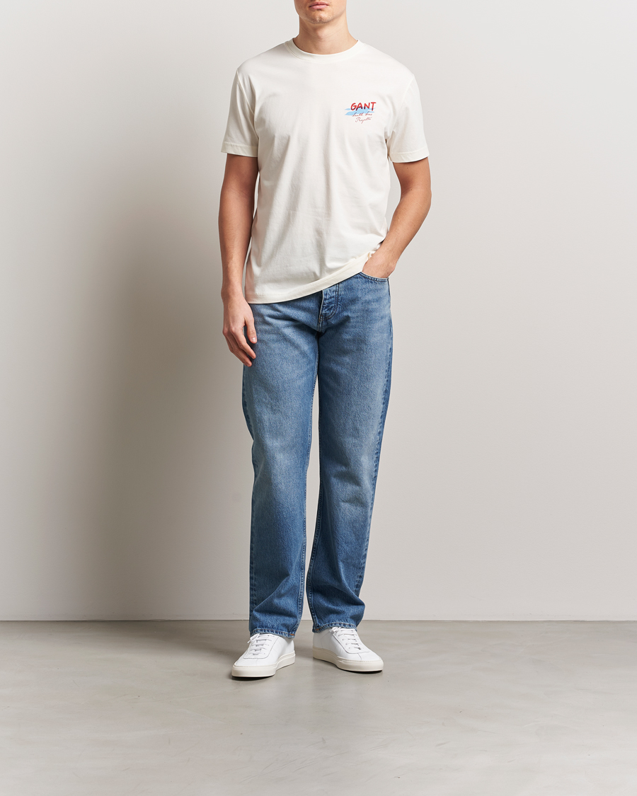 Herren | T-Shirts | GANT | Printed T-Shirt Cream