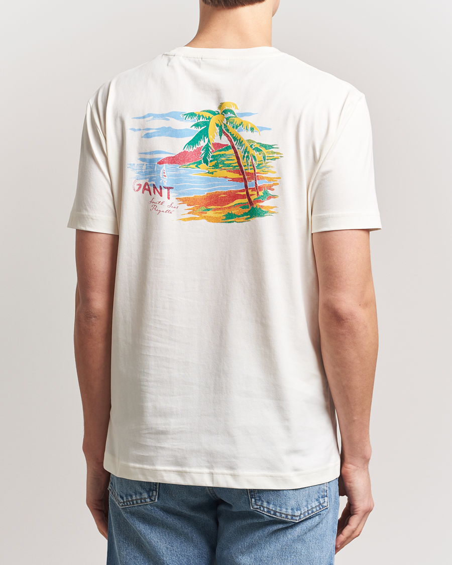 Herren | T-Shirts | GANT | Printed T-Shirt Cream