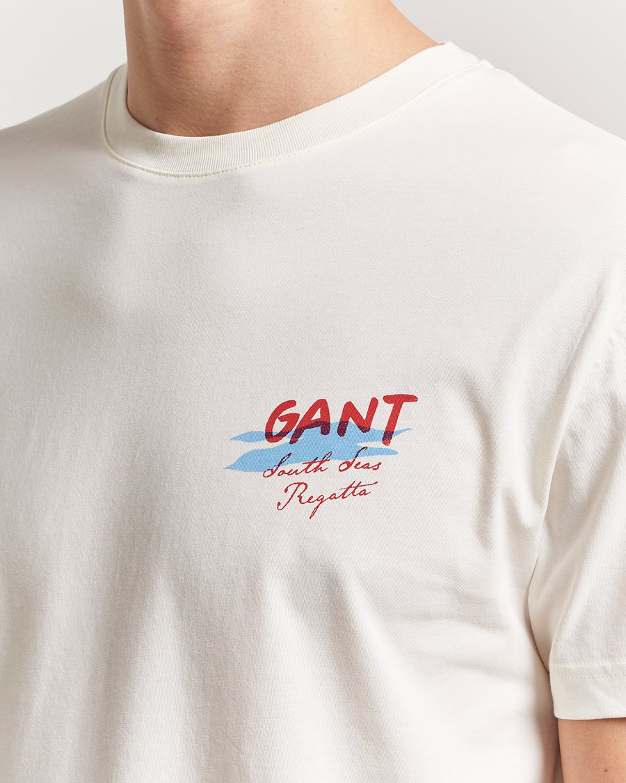 Herren | T-Shirts | GANT | Printed T-Shirt Cream