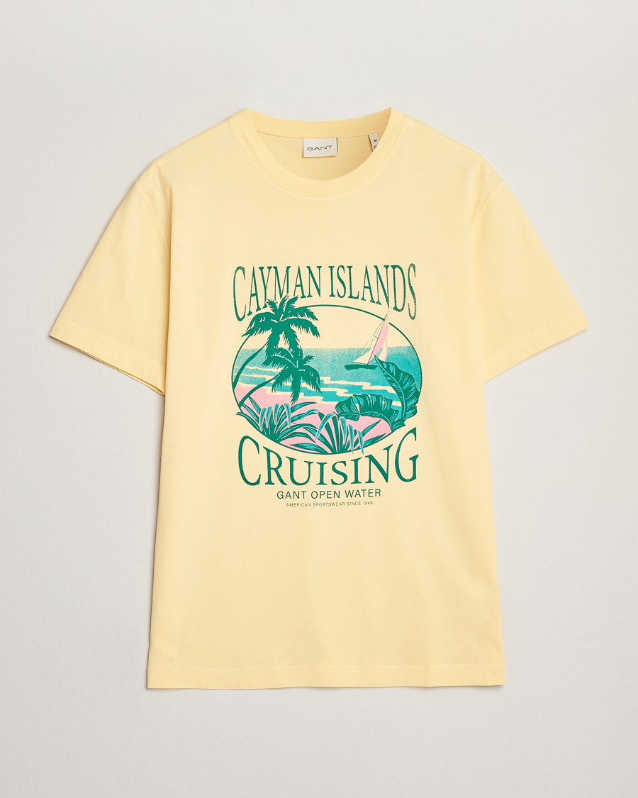 Herren | T-Shirts | GANT | Printed T-Shirt Dusty Yellow
