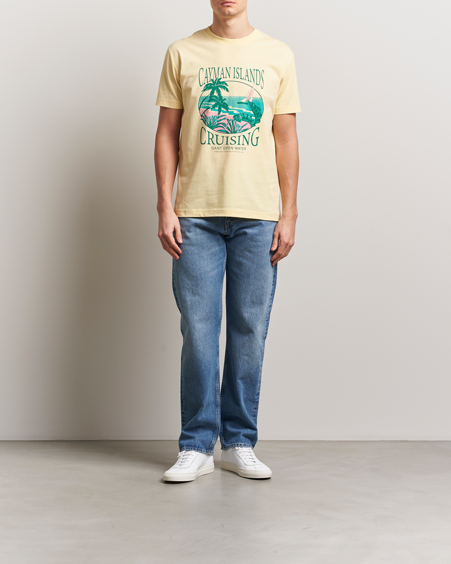 Herren | T-Shirts | GANT | Printed T-Shirt Dusty Yellow