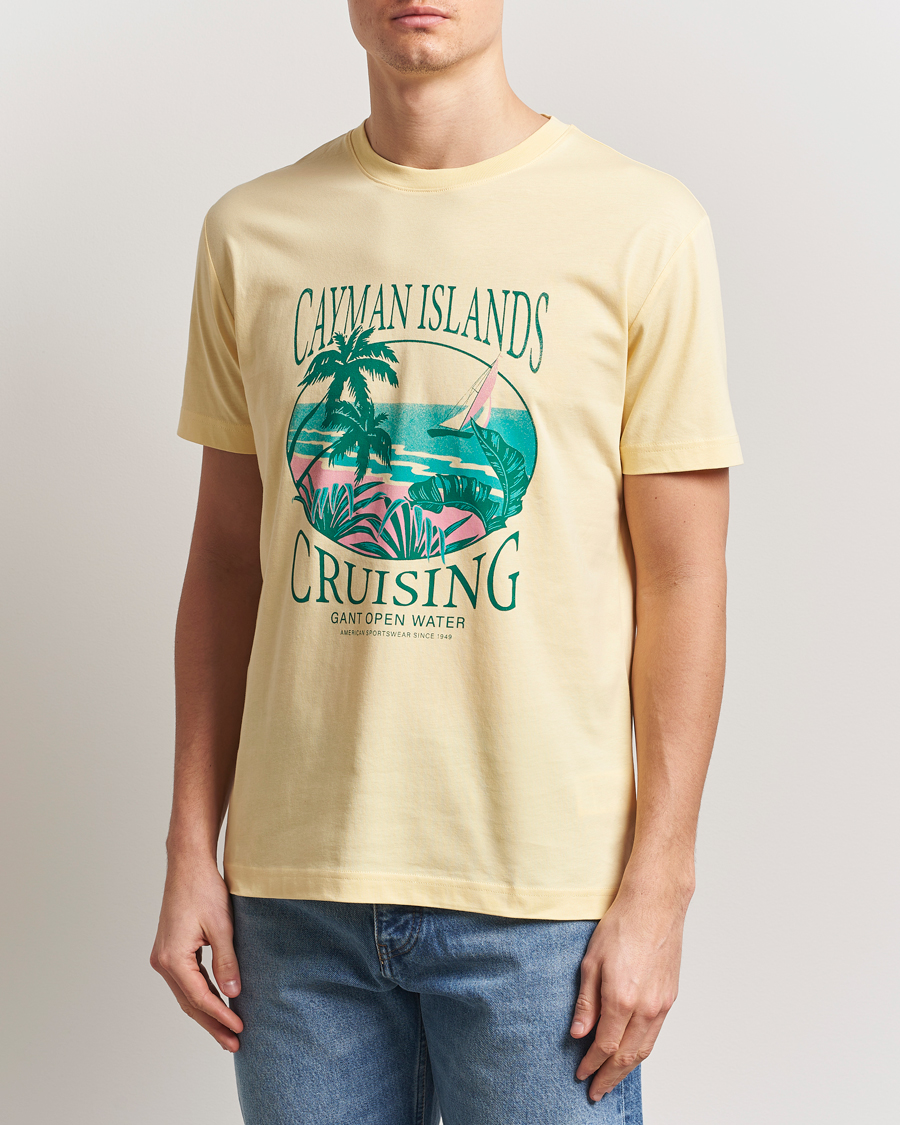 Herren | T-Shirts | GANT | Printed T-Shirt Dusty Yellow