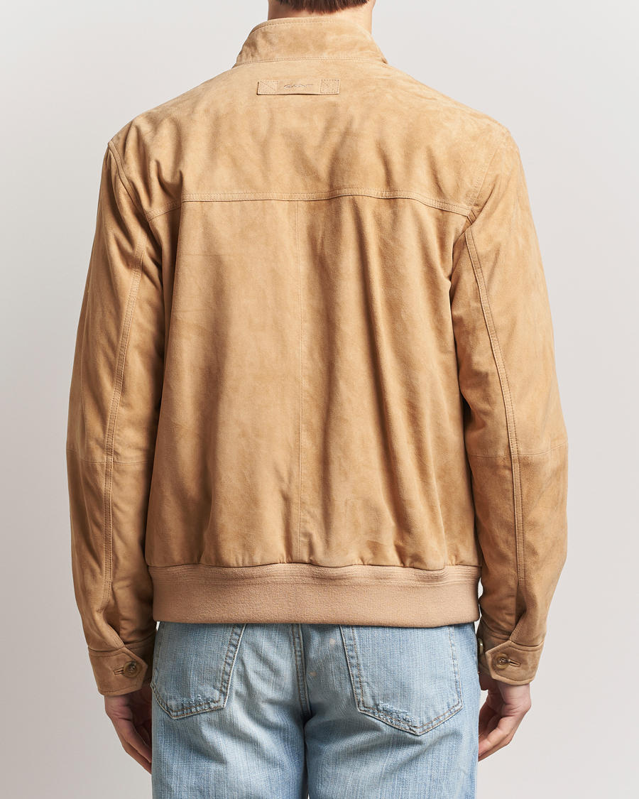 Herren | Jacken | GANT | Suede Harrington Jacket Warm Khaki