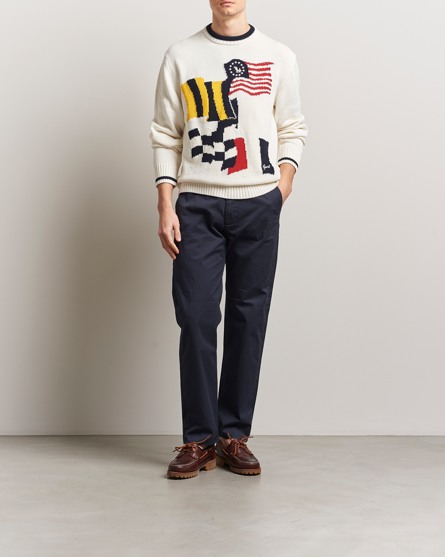 Herren | Pullover | GANT | Flag Intarsia Knitted Sweater Eggshell