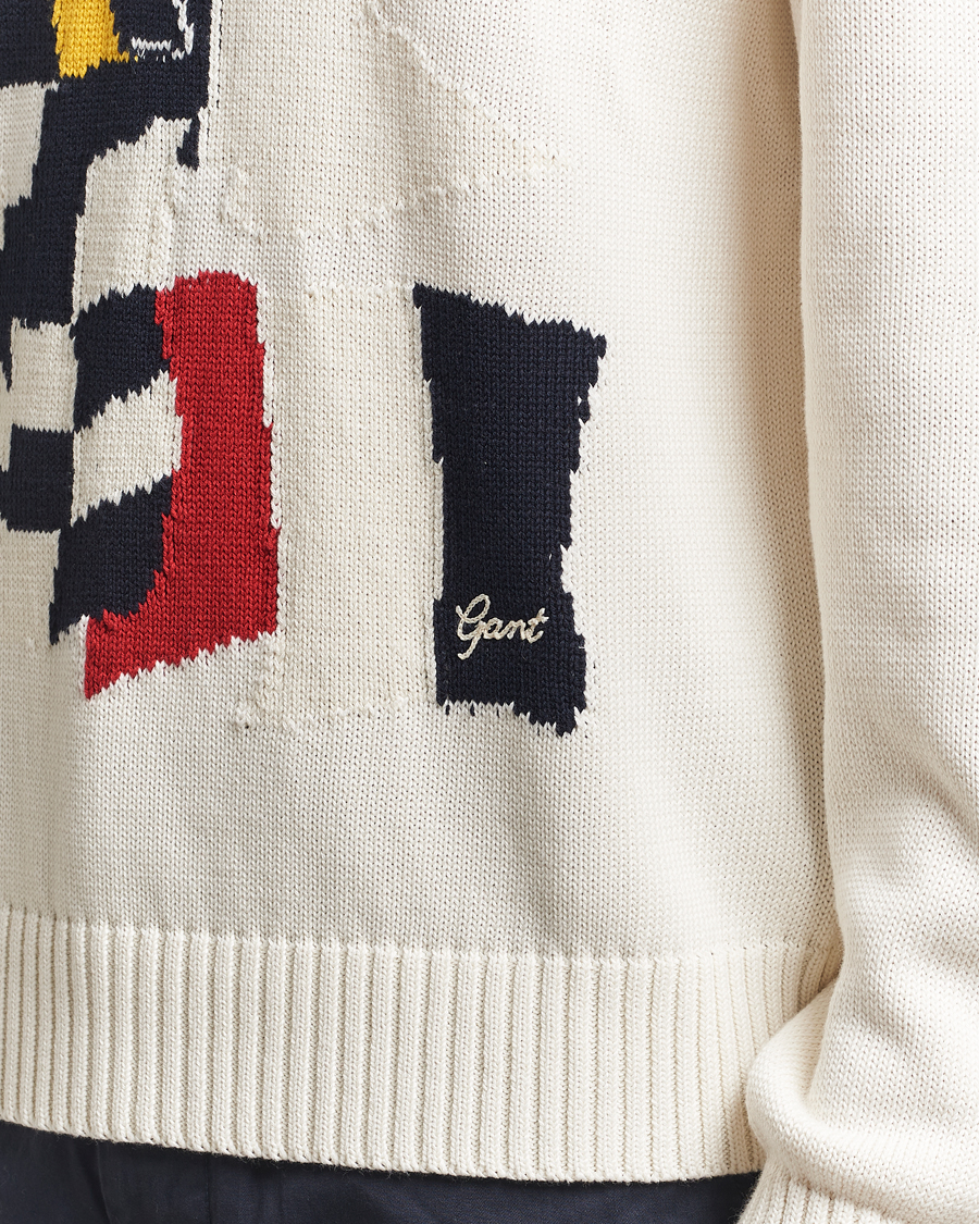 Herren | Pullover | GANT | Flag Intarsia Knitted Sweater Eggshell