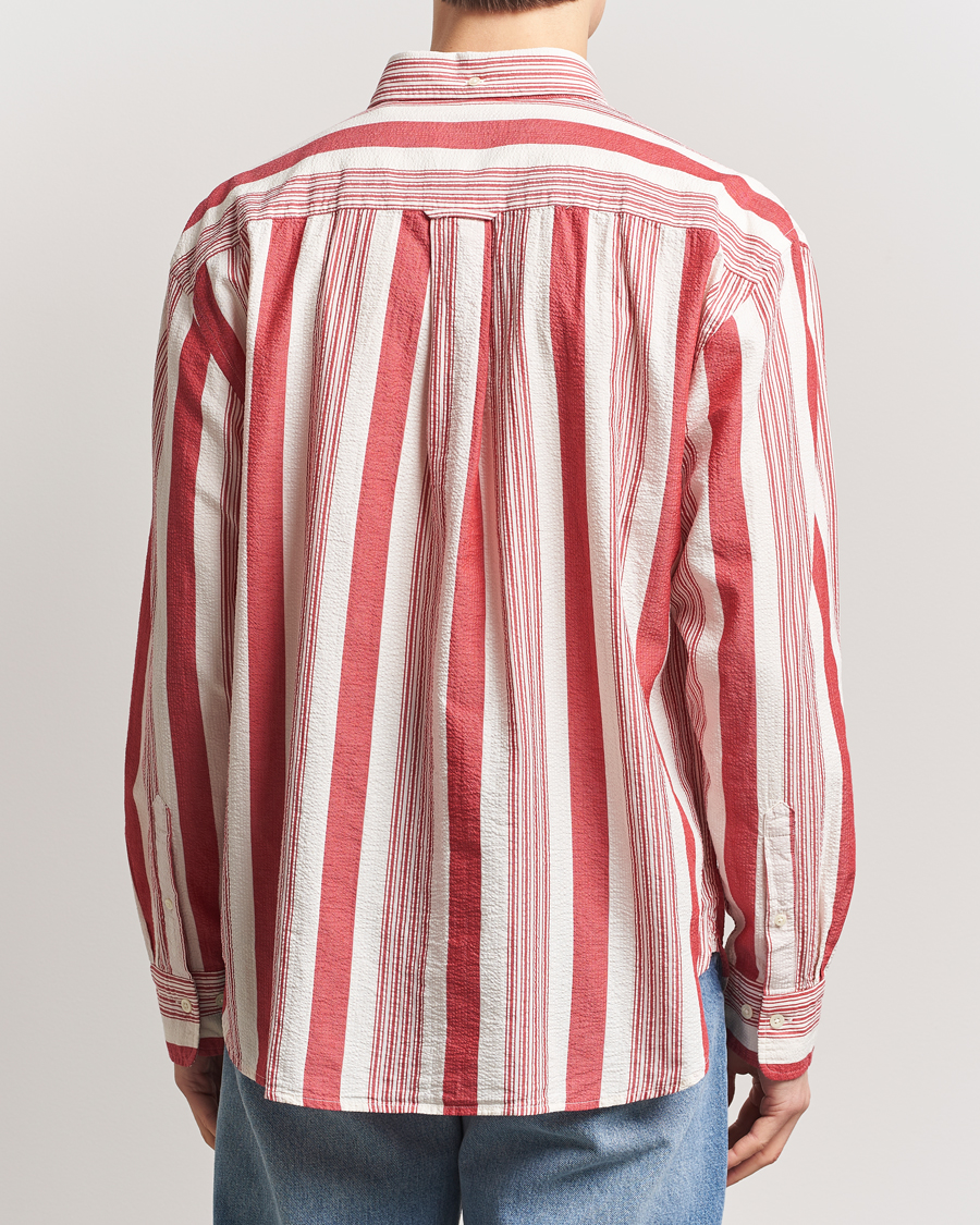 Herren | Hemden | GANT | Relaxed Fit Wide Striped Seersucker Shirt Ruby Red