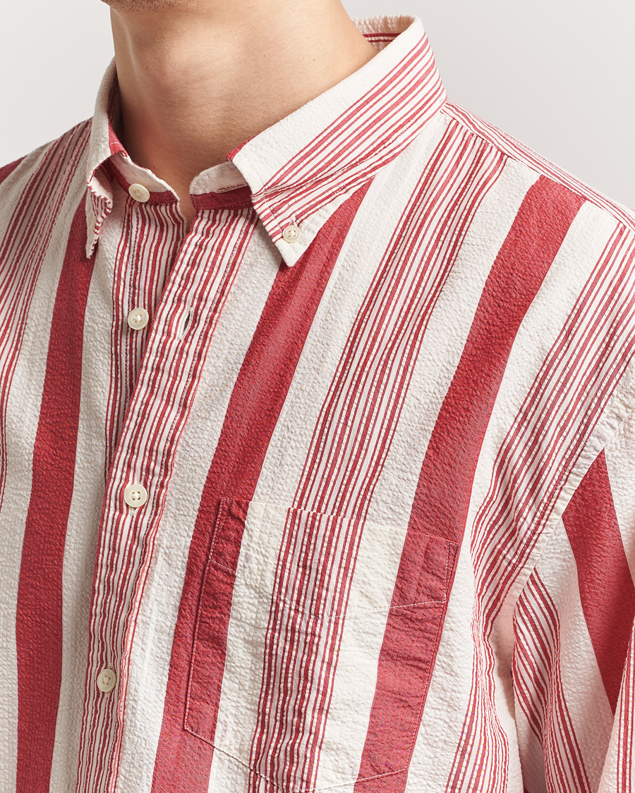 Herren | Hemden | GANT | Relaxed Fit Wide Striped Seersucker Shirt Ruby Red