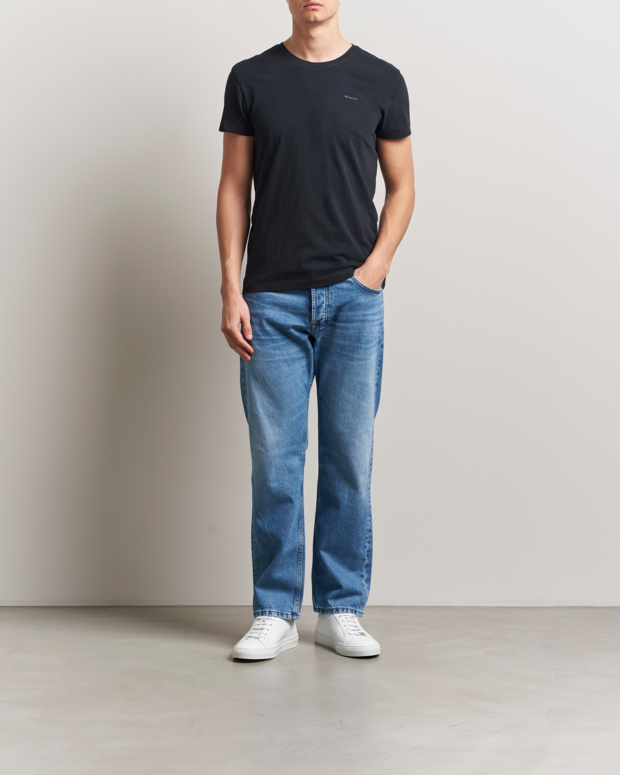 Herren | T-Shirts | Gant | 2-Pack Crew Neck T-Shirt Black