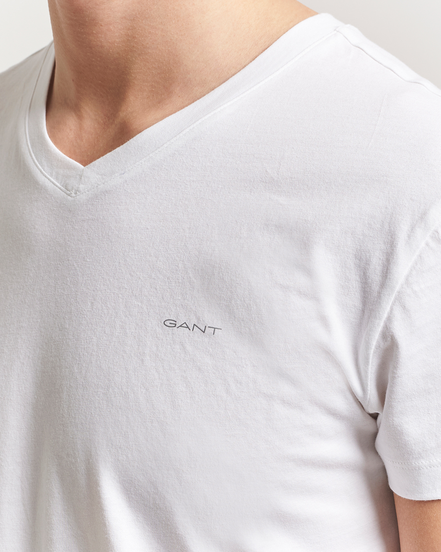 Herren | T-Shirts | GANT | 2-Pack V-Neck T-shirt White