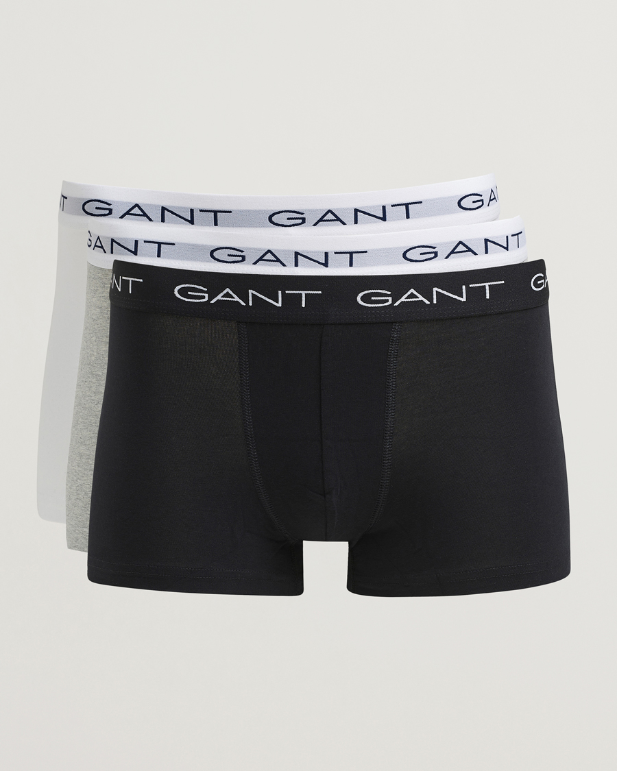 Herren | Unterwäsche | GANT | 3-Pack Trunks Light Grey Melange/Black/White