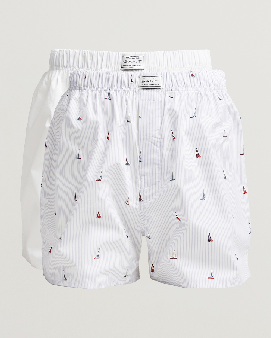 Herren | Unterwäsche | GANT | 2-Pack Boxer Shorts White/Blue