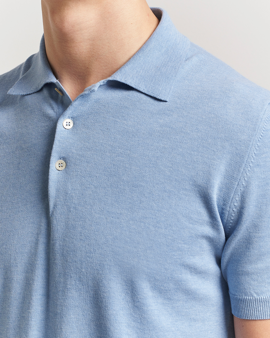Herren | Poloshirts | Altea | Short Sleeve Cotton Polo Light Blue