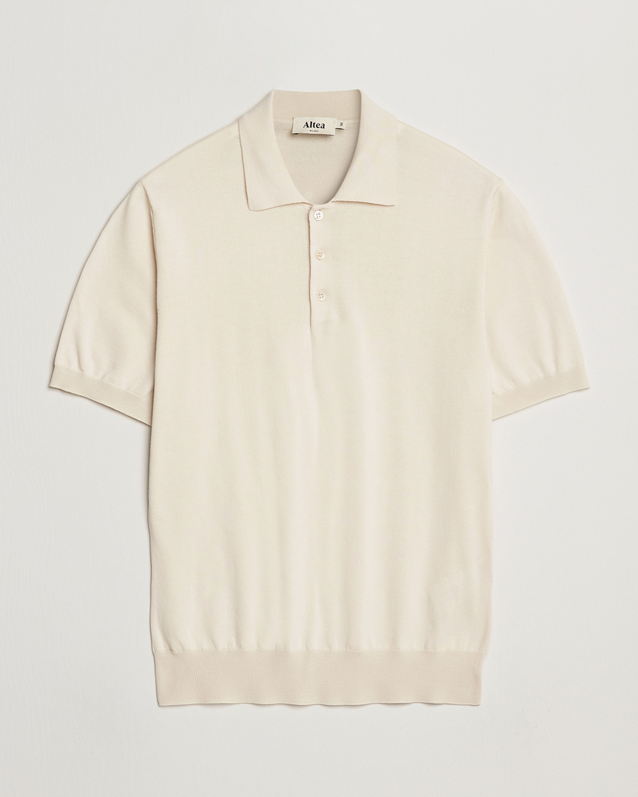 Herren | Poloshirts | Altea | Short Sleeve Cotton Polo Off White