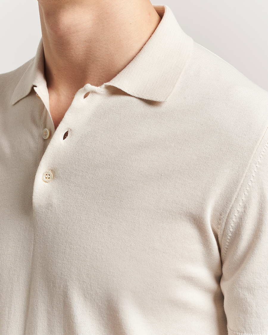 Herren | Poloshirts | Altea | Short Sleeve Cotton Polo Off White