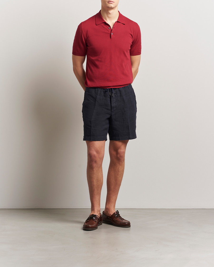 Herren | Poloshirts | Altea | Short Sleeve Cotton Polo Burgundy