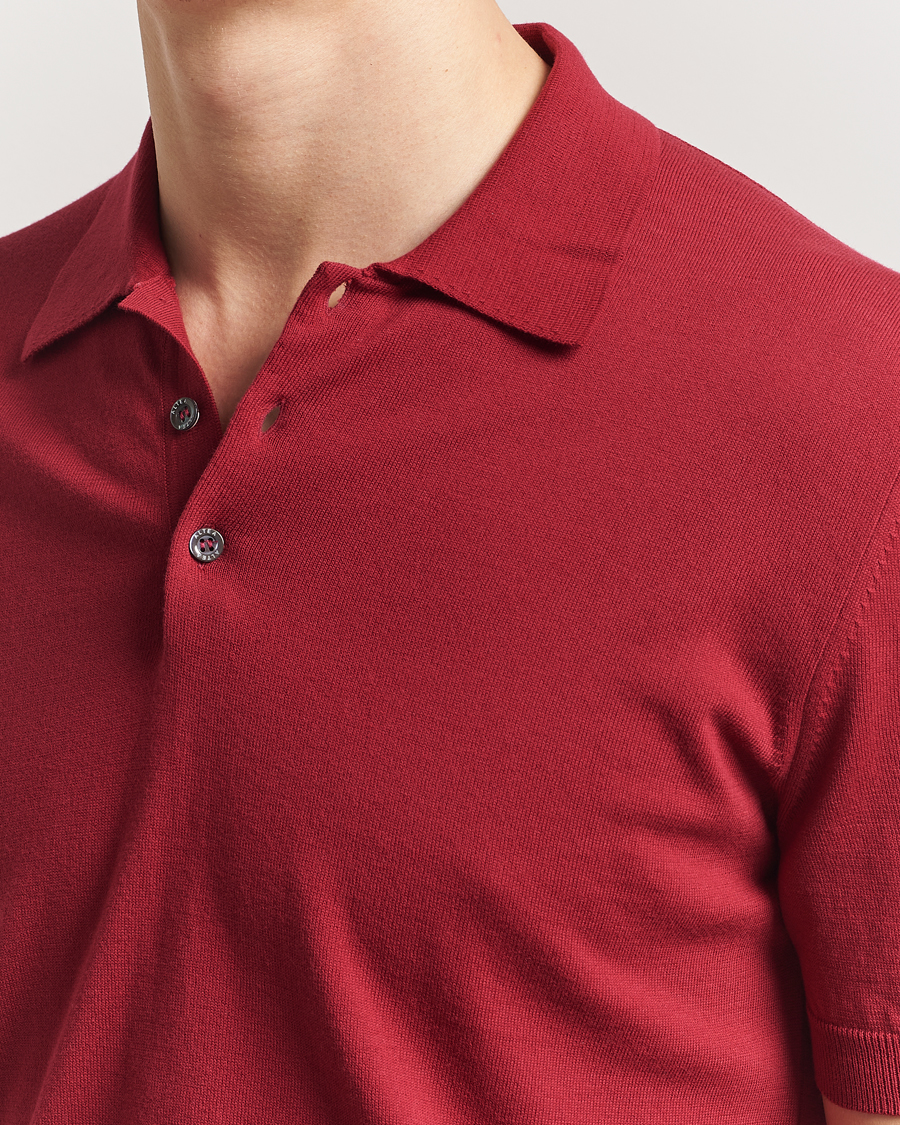 Herren | Poloshirts | Altea | Short Sleeve Cotton Polo Burgundy
