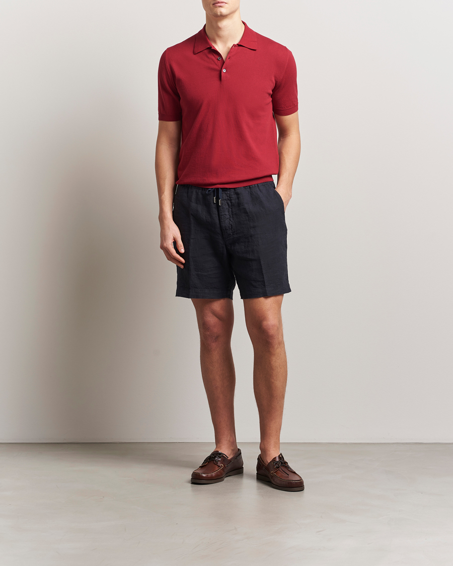 Herren | Shorts | Altea | Linen Drawstring Shorts Navy