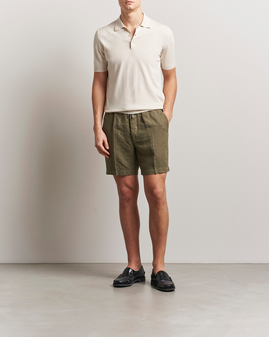 Herren | Shorts | Altea | Linen Drawstring Shorts Military