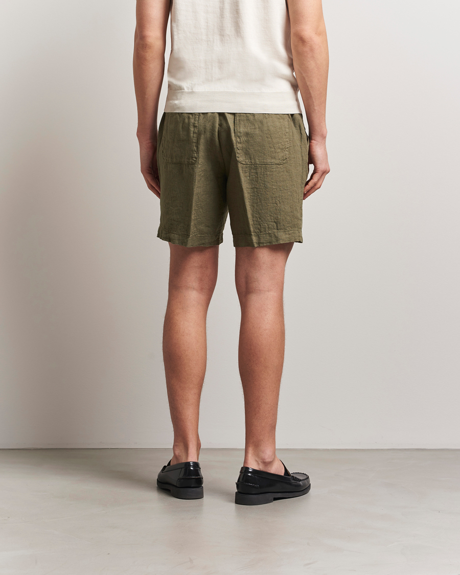 Herren | Shorts | Altea | Linen Drawstring Shorts Military