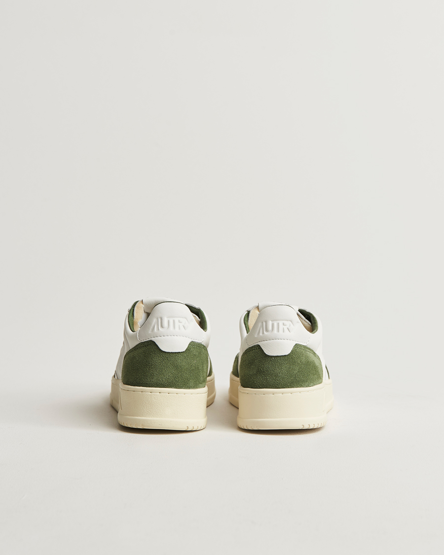 Herren | Autry Medalist Low Super Soft Goat Leather Sneaker White/Green | Autry | Medalist Low Super Soft Goat Leather Sneaker White/Green