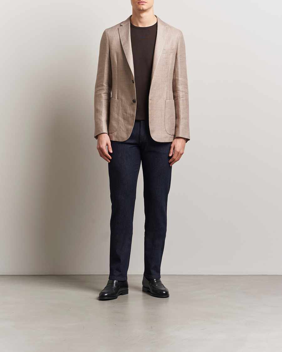 Herren | Sakkos | Zegna | Unconstructed Wool/Linen Blazer Beige