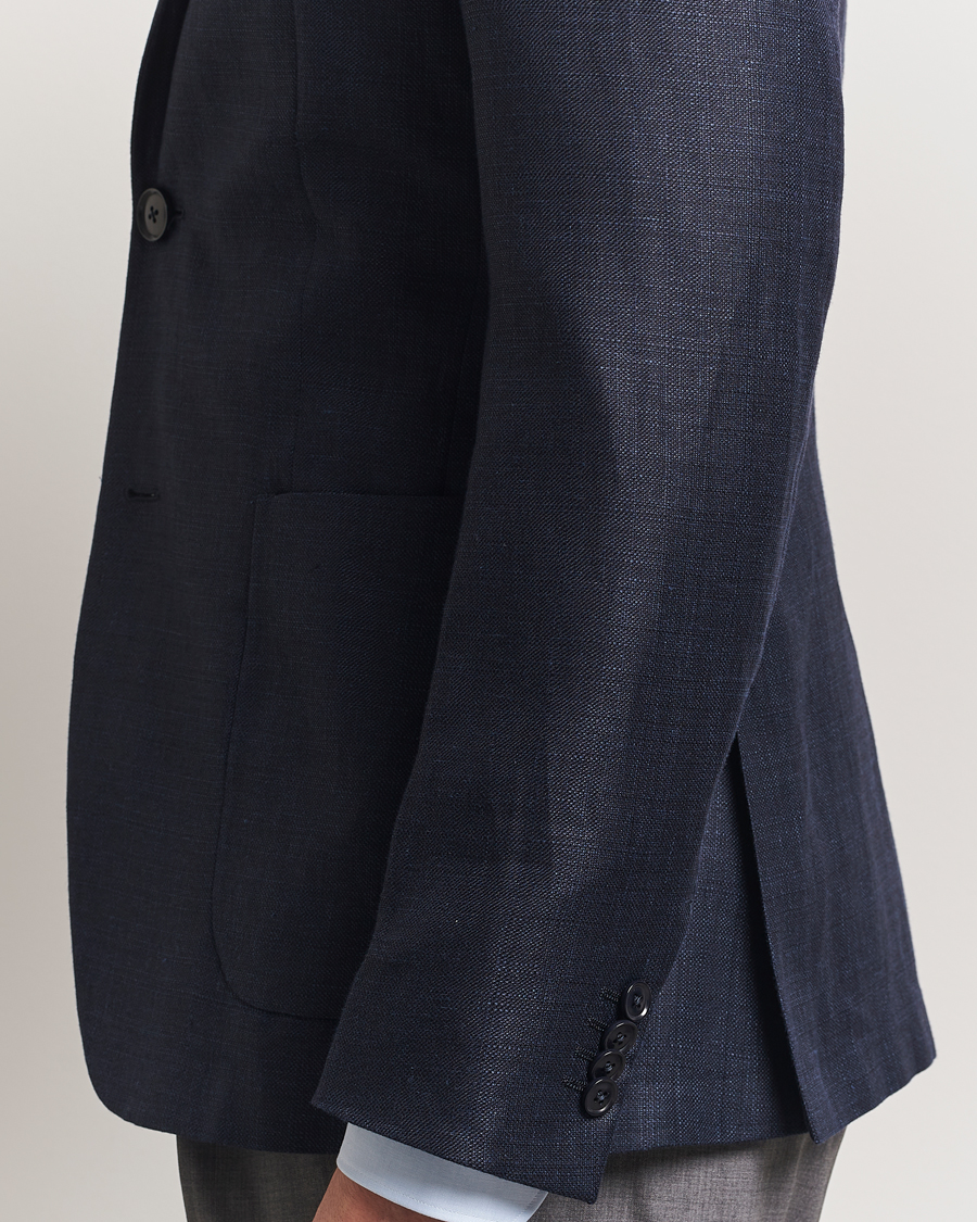 Herren | Sakkos | Zegna | Unconstructed Wool/Linen Blazer Navy