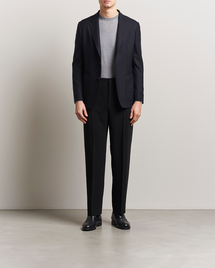 Herren | Sakkos | Zegna | Unconstructed Wool Hopsack Blazer Navy