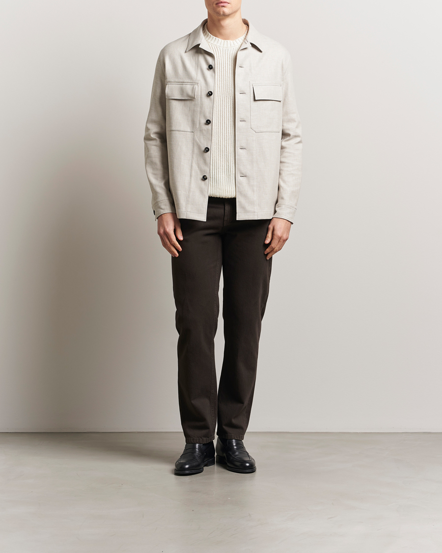 Herren | Hemden | Zegna | Wool/Linen Shirt Jacket Beige