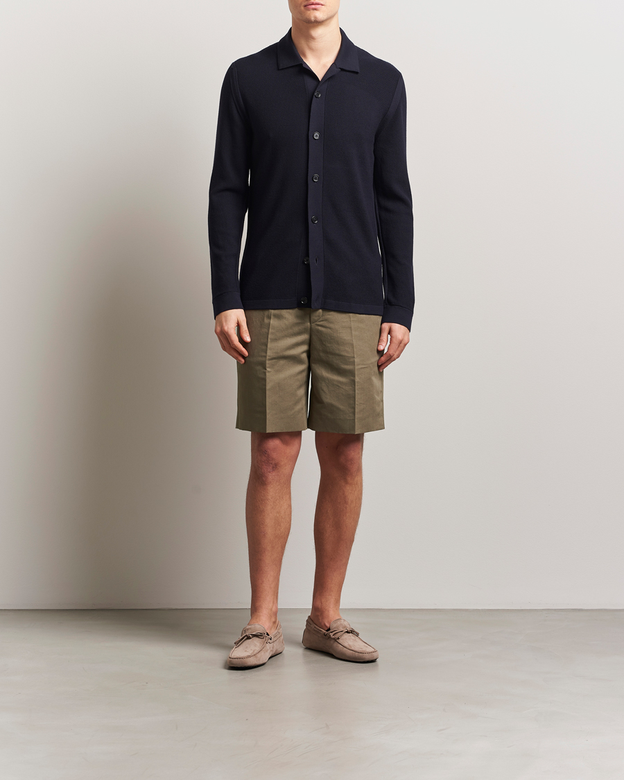 Herren | Pullover | Zegna | Structured Wool Cardigan Navy