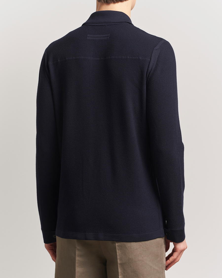 Herren | Pullover | Zegna | Structured Wool Cardigan Navy