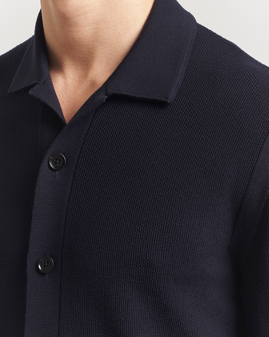 Herren | Pullover | Zegna | Structured Wool Cardigan Navy