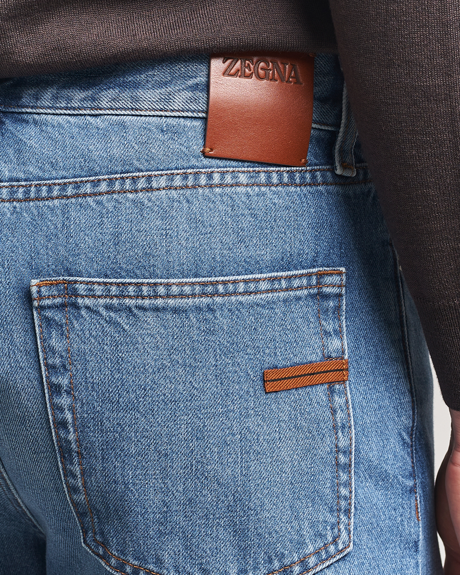 Herren | Jeans | Zegna | 5-Pocket Denim Jeans Medium Blue Wash