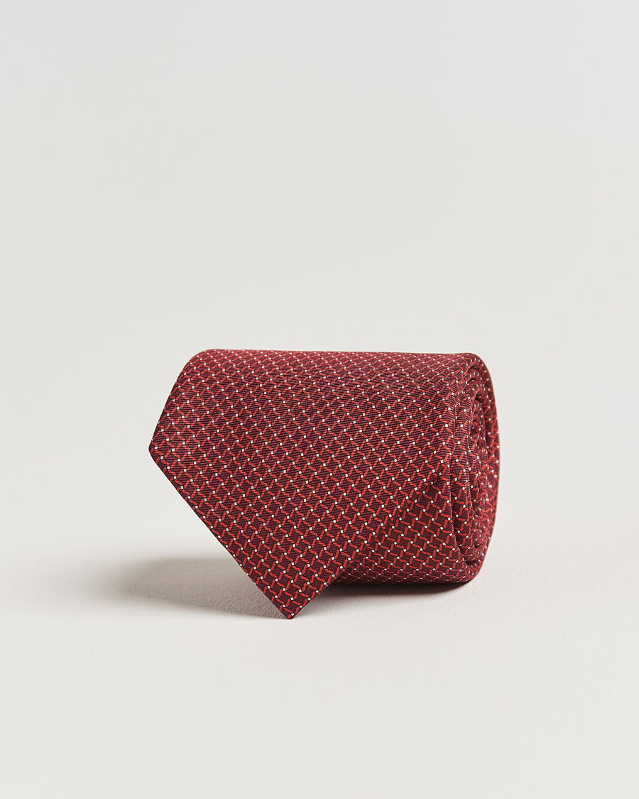 Herren | Zegna Printed Chain Silk Tie Red | Zegna | Printed Chain Silk Tie Red