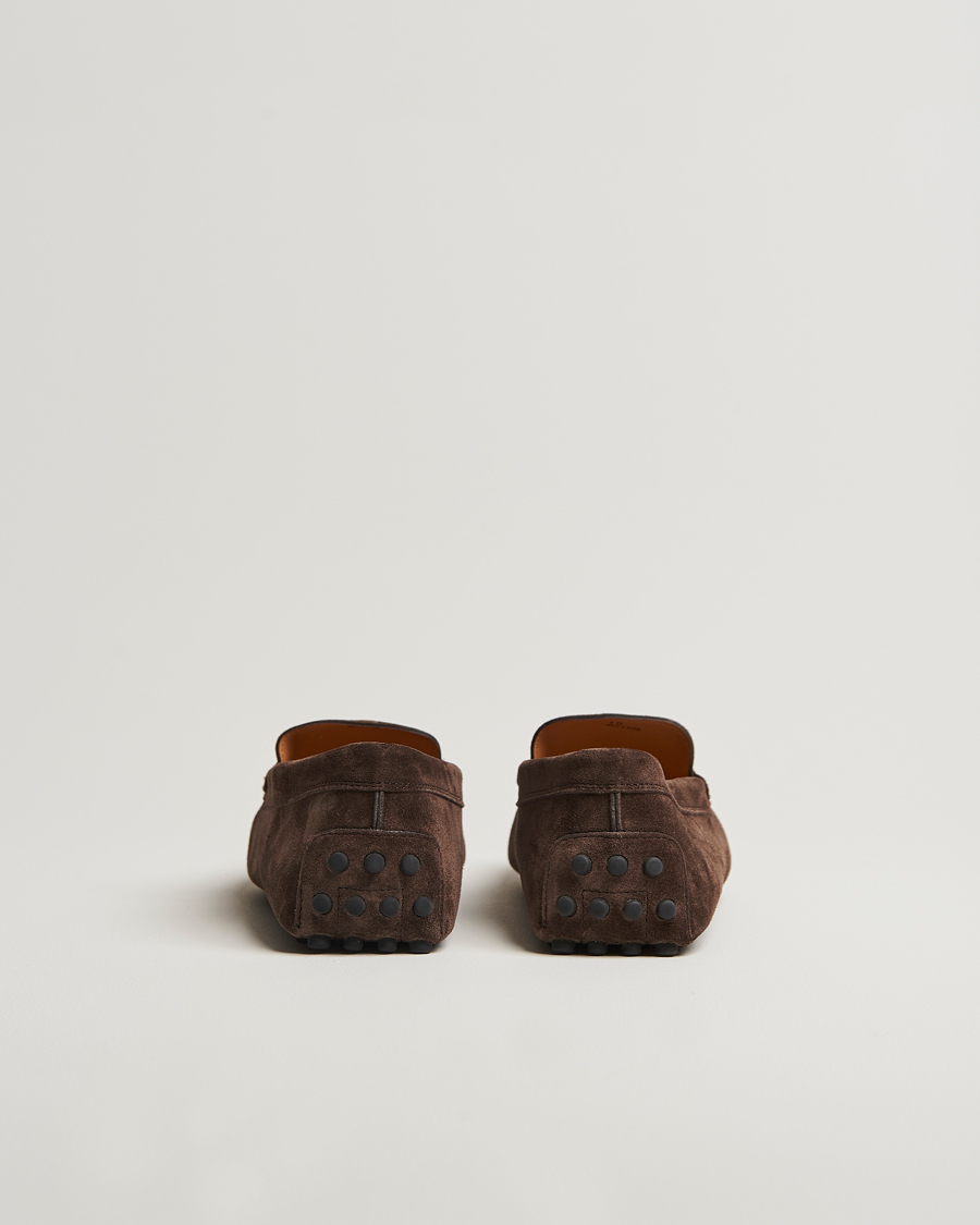 Herren | Tod's Gommino Carshoe Dark Brown Suede | Tod's | Gommino Carshoe Dark Brown Suede
