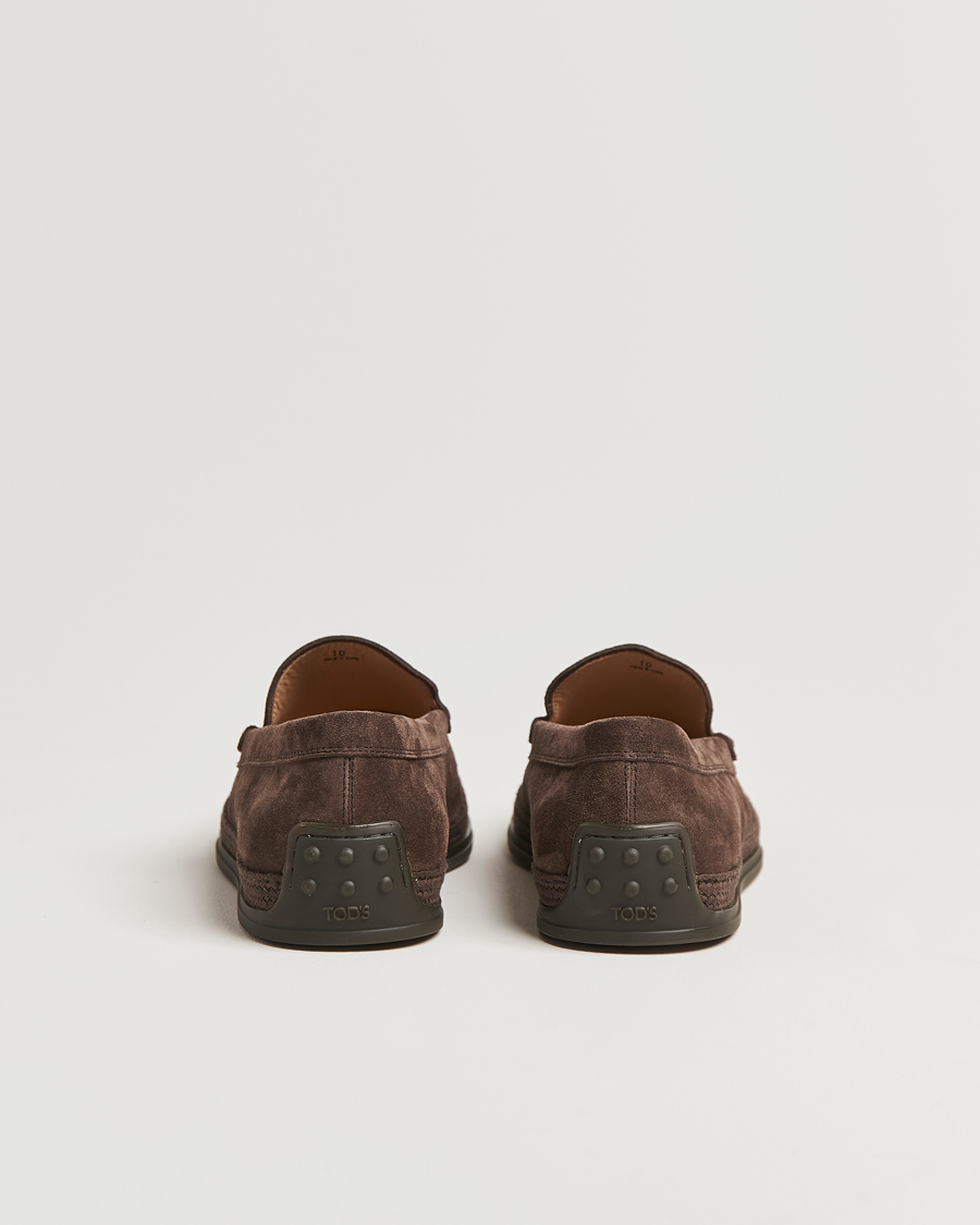 Herren | Tod's Raffia Loafer Dark Brown Suede | Tod's | Raffia Loafer Dark Brown Suede